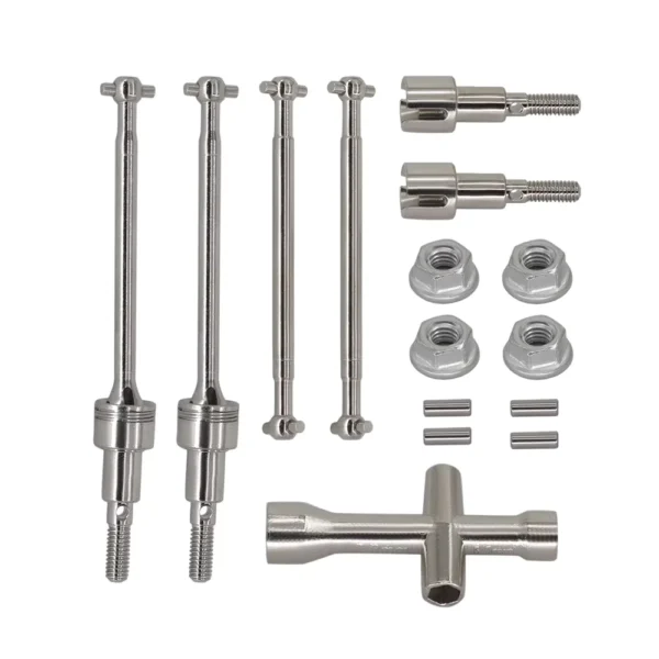 SCY 16201 Pro Metal Front & Rear Drive Shaft CVD Dogbone Kit for 1/16 Brushless RC Car