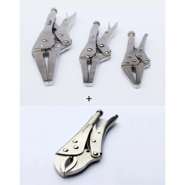 CR-V Long Nose Locking Pliers 5 Inch to 9 Inch Professional Grade Grip Tool