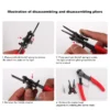 4PCS Universal Circlip Pliers Set Snap Ring Pliers with Interchangeable Heads for Retaining Rings