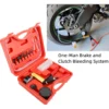 Handheld Brake Fluid Bleeder Vacuum Pump Kit with Dual Scale Gauge & Reservoir Jar