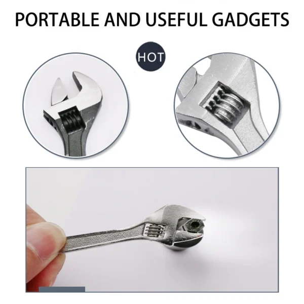 Mini Adjustable Wrench 2.5 Inch / 4 Inch Steel Monkey Wrench Open-End Spanner Tool